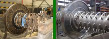 Rotating Unit Twin Refiner before / after reconditioning